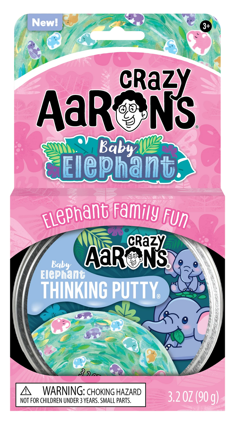 Crazy Aaron Thinking Putty - 4" Tin - Baby Elephant