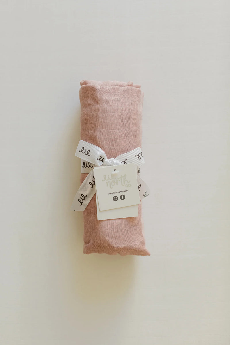 Lil North Co - Dusty Pink Muslin Single Swaddle