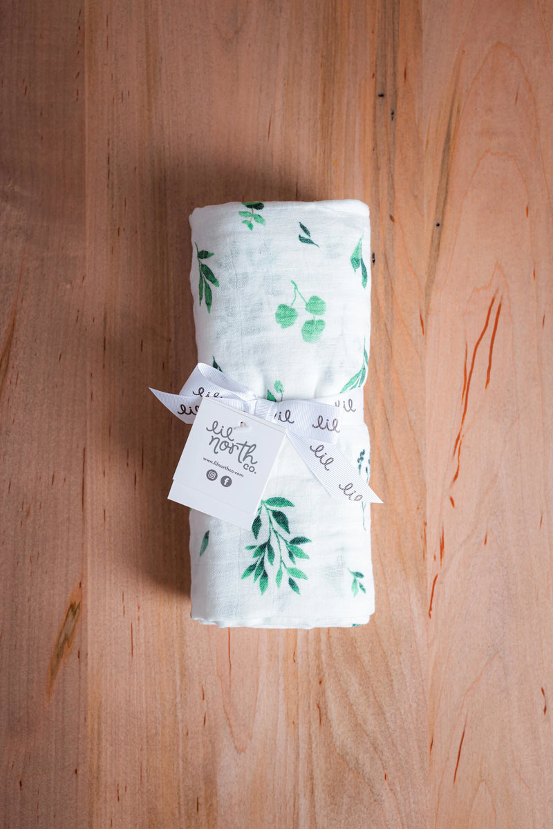 Lil North Co - Water Colour Foliage Muslin Single Swaddle