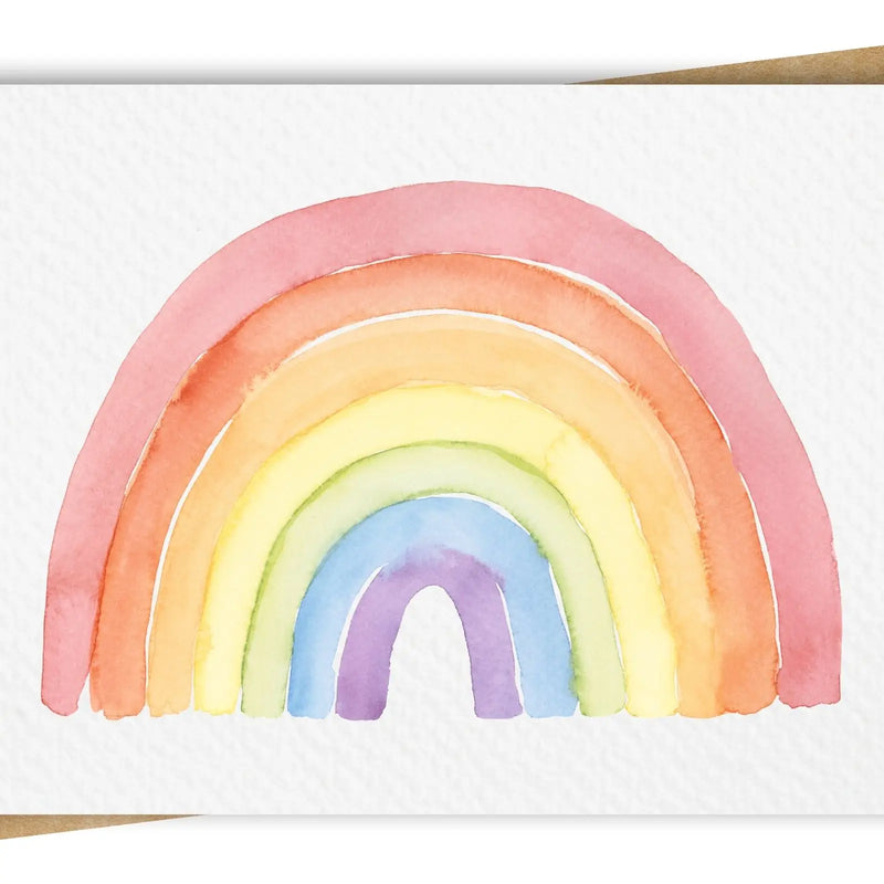 Paper Kuts  - Greeting Card with Kraft Envelope - Watercolour Rainbow