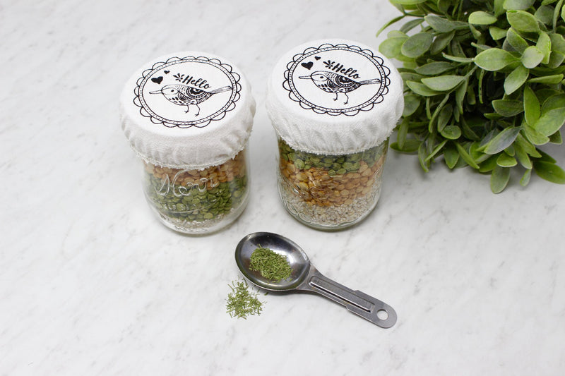 Your Green Kitchen - Mason Jar Covers set of two