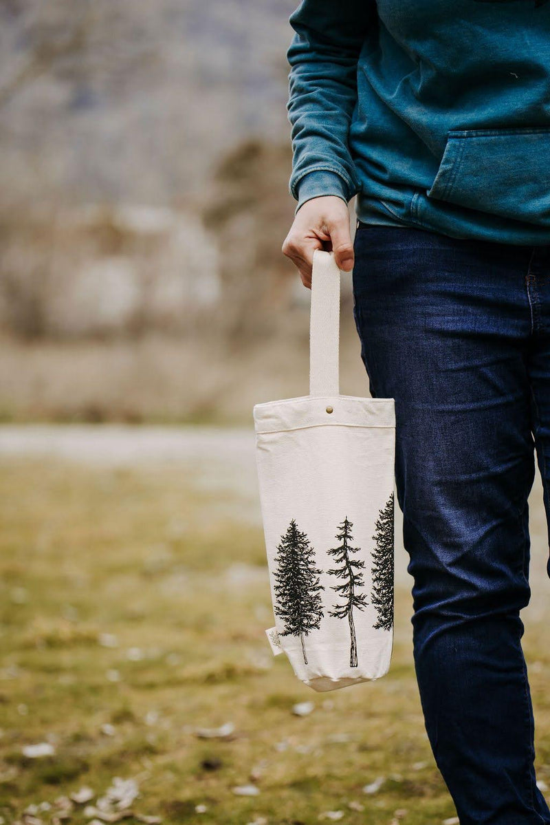 Your Green Kitchen - Reusable Wine Tote Bag Trees