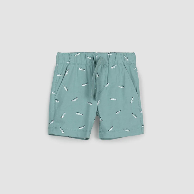 Miles the Label - Fishbone Print on Seafood Knit Shorts