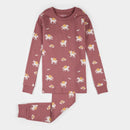 Petit Lem Rainbow Pegasus Print on Dark Pink PJ Set