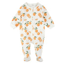 Petit Lem Orange Print on Off White Footed Sleeper FINAL SALE