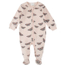 Petit Lem Monarch Print on Ribbed Cherry Blossom Footed Sleeper - FINAL SALE