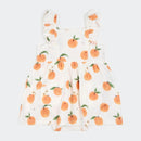 Petit Lem Bodysuit Dress Peaches Print on Off-White