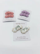 Aurelia & Co. Mini Baby Fabric Hair Barrettes Flower Trio