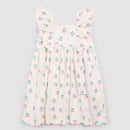 Miles The Label Cherries on Ivory Crinkle Dress