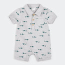 Petit Lem Sharks on Light Grey Romper