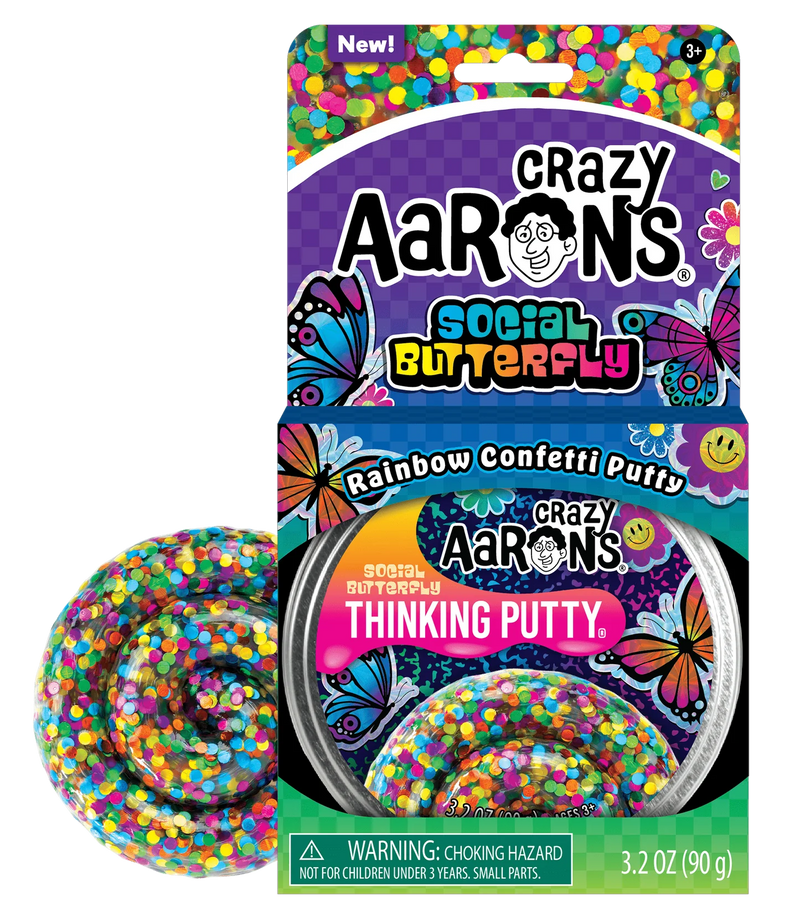 Crazy Aaron Thinking Putty - 4" Tin Social Butterfly