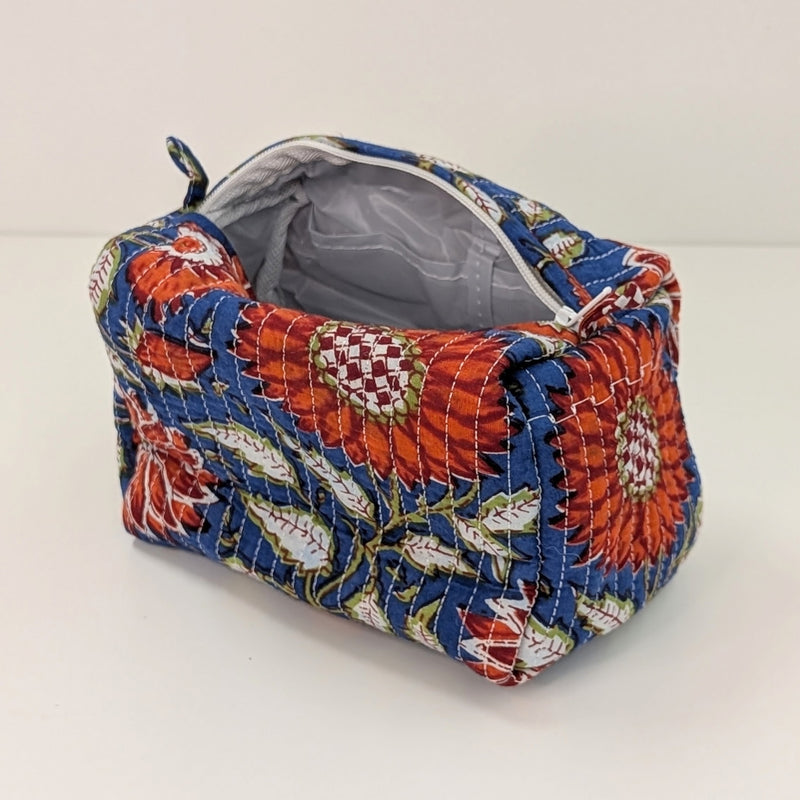 Structured Cotton Cosmetic Case Small