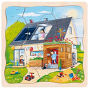 Goki - 36pc Wooden Jigsaw Puzzle - We Are Building A House