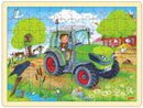 Goki - 96pc Wooden Jigsaw Puzzle - Tractor