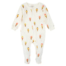 Petit Lem Footed Sleeper Ice Cream Print on Beige