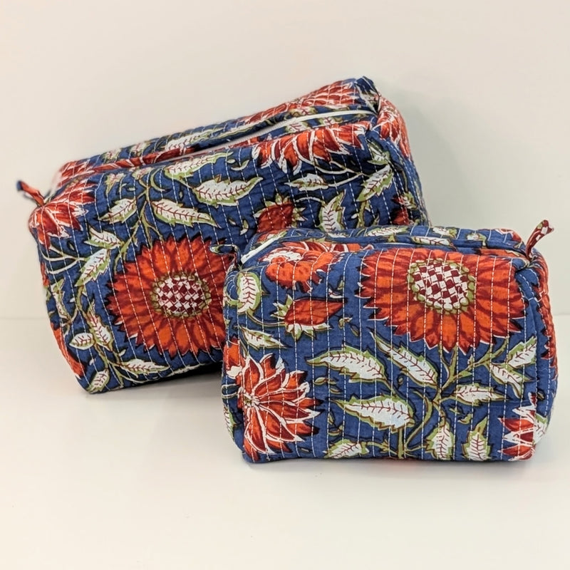 Structured Cotton Cosmetic Case Large