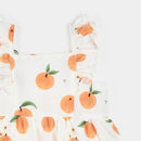 Petit Lem Bodysuit Dress Peaches Print on Off-White