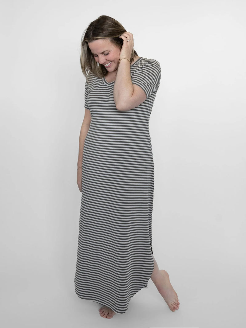 Blondie Apparel - Field Dress Stone Clay Stripe