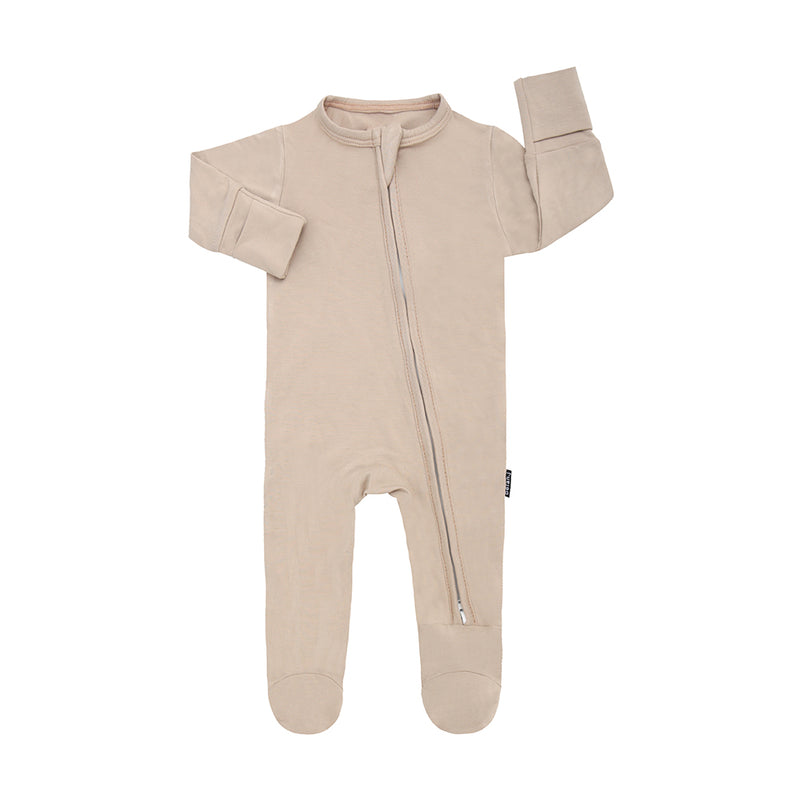Belan J - Footed Zipper Sleeper - Oatmeal - FINAL SALE