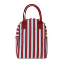 Fluf - Organic Cotton Zippered Lunch Pail  - Awning Stripe Chili Pepper