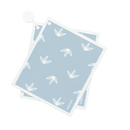 Papaya Reusable Paper Towel 2-pack 2 Sheets + 1 Hanging Hook - Baby Blues