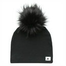Lille Mus - Black Fleece With Black Pom Beanie - Children's