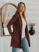 Blondie Apparel - Briton Bamboo Cardigan Berry