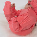 Belan J Footed Zipper Sleeper Candy Pink In Ribbed Bamboo - FINAL SALE