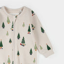 Petit Lem Christmas Tree Print on Cream Sleeper