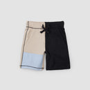Miles The Label Taupe Colourblock Shorts
