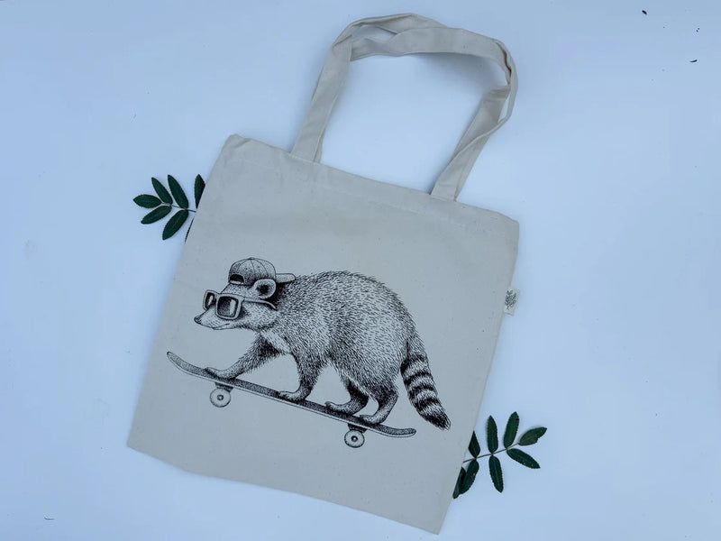 Your Green Kitchen - Simple Tote Bag Skater Raccoon