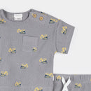 Petit Lem Digger Short Sleeve Top & Shorts Grey