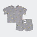 Petit Lem Digger Short Sleeve Top & Shorts Grey