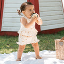 Petit Len Ribbed Short Set Bees Print on Beige