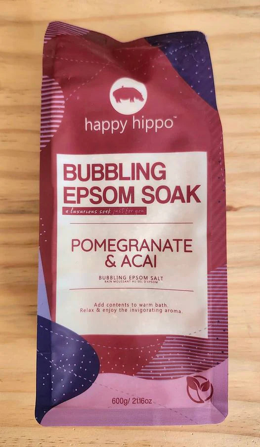 Happy Hippo - Bubbling Epsom Soak - Pomegrante Acai