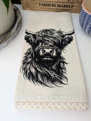 Your Green Kitchen -  Tea Towel Linen Highland Cow