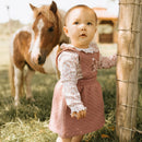 Petit Lem Floral Terracotta Quilted Overall Dress