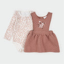 Petit Lem Floral Terracotta Quilted Overall Dress