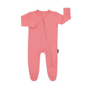 Belan J Footed Zipper Sleeper Candy Pink In Ribbed Bamboo - FINAL SALE