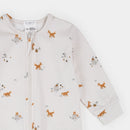 Petit Lem Fox Kit Print Footed Sleeper