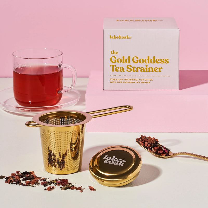 Lake & Oak Gold Goddess Tea Strainer