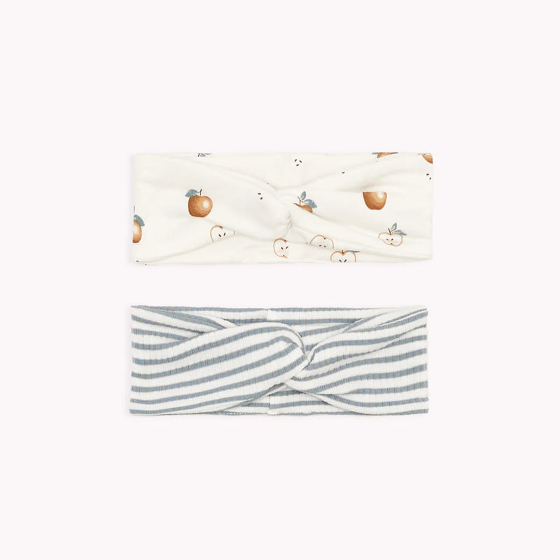 Petit Lem - Apple & Slate Stripe 2 Pack Headbands FINAL SALE