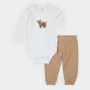 Petit Lem Highland Cow Bodysuit Set
