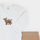 Petit Lem Highland Cow Bodysuit Set