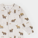 Petit Lem Highland Cow Print Footed Sleeper