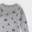 Petit Lem Hockey Player Print on Heather Grey PJ Set