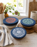 Your Green Kitchen - 5" Bowl Covers Midnight Bloom (Set of 3)