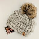 I'm In The Loop Hand Made Bobble Beanie - Infant / Child - Linen