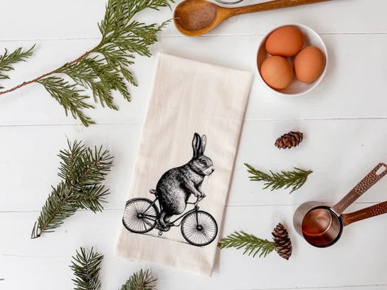 Your Green Kitchen -  Tea Towel Bunny on Bike