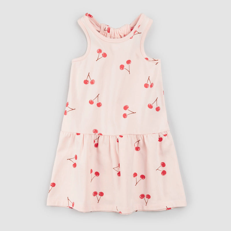 Miles The Label Cherry Print on Blush Racerback Jersey Dress